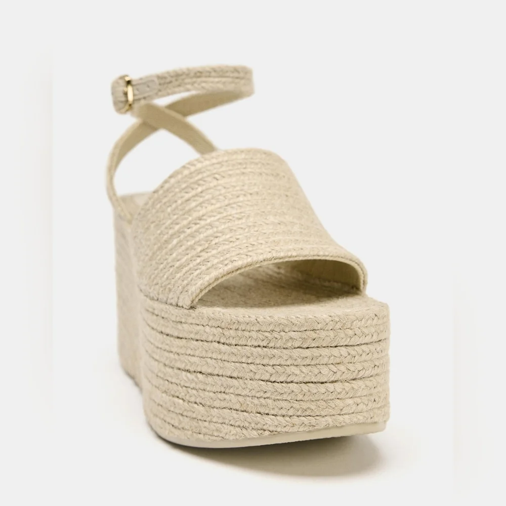 Zara Beige Wedge Sandals - Picture 5 of 6